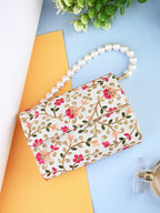 Embroidered Fold Cover Clutch