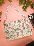 Embroidered Fold Cover Clutch