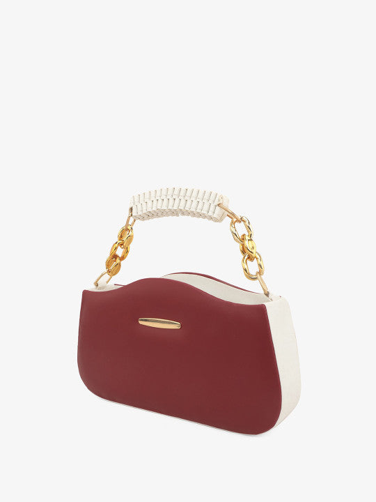 Colourblocked Structured Handheld Bag