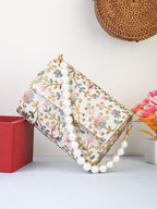 Embroidered Fold Cover Clutch